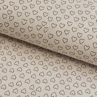 Catifea raiată STRETCH Little love light sand