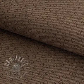 Catifea raiată STRETCH Little love taupe