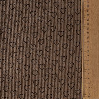 Catifea raiată STRETCH Little love taupe