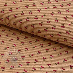 Catifea raiată STRETCH Little cherry sand