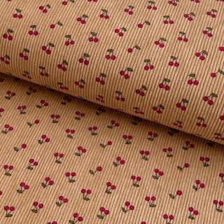 Catifea raiată STRETCH Little cherry sand