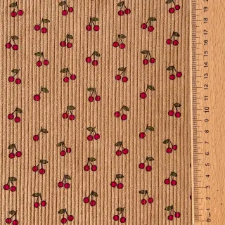 Catifea raiată STRETCH Little cherry sand