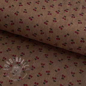 Catifea raiată STRETCH Little cherry taupe