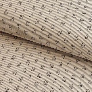 Catifea raiată STRETCH Little bunny light sand