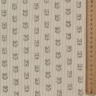 Catifea raiată STRETCH Little bunny light sand