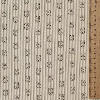 Catifea raiată STRETCH Little bunny light sand