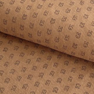 Catifea raiată STRETCH Little bunny sand