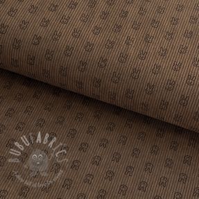 Catifea raiată STRETCH Little bunny taupe