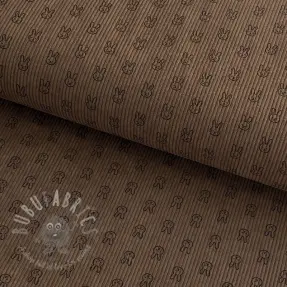 Catifea raiată STRETCH Little bunny taupe