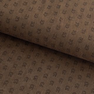 Catifea raiată STRETCH Little bunny taupe