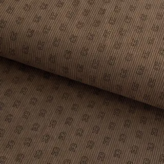Catifea raiată STRETCH Little bunny taupe