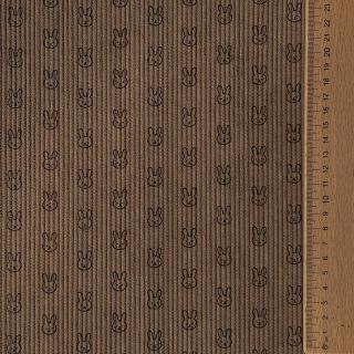 Catifea raiată STRETCH Little bunny taupe