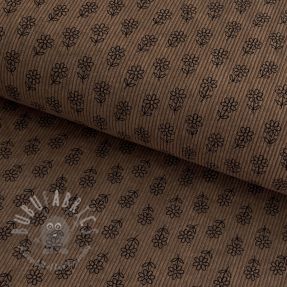 Catifea raiată STRETCH Little flower taupe