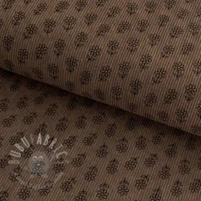 Catifea raiată STRETCH Little flower taupe