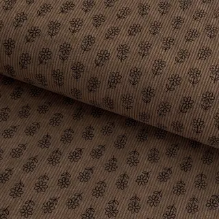 Catifea raiată STRETCH Little flower taupe
