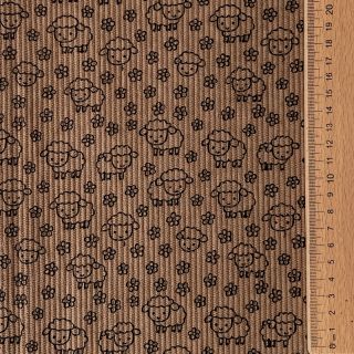 Catifea raiată STRETCH Little sheep taupe