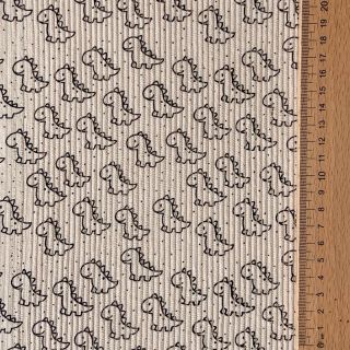 Catifea raiată STRETCH Little dino light sand