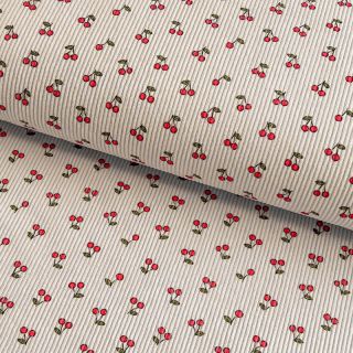 Catifea raiată STRETCH Little cherry light sand