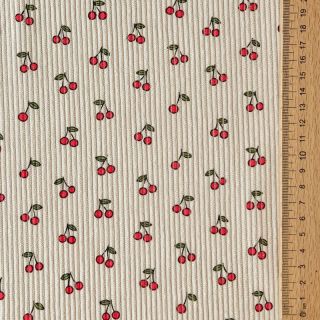 Catifea raiată STRETCH Little cherry light sand