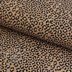 Catifea raiată STRETCH Little Leopard sand