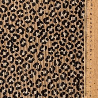 Catifea raiată STRETCH Little Leopard sand