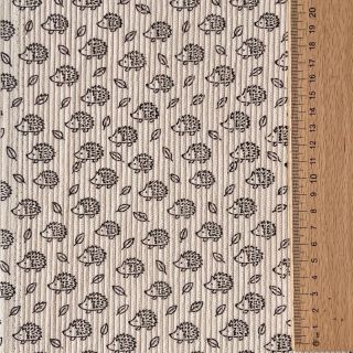 Catifea raiată STRETCH Little hedgehog light sand