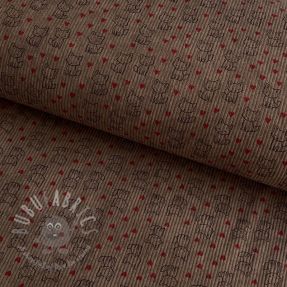 Catifea raiată STRETCH Little foxes taupe