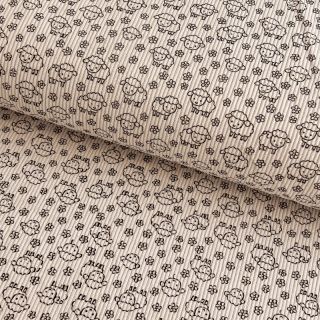 Catifea raiată STRETCH Little sheep light sand