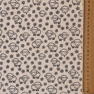 Catifea raiată STRETCH Little sheep light sand