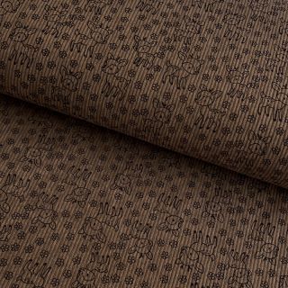 Catifea raiată STRETCH Little deer taupe