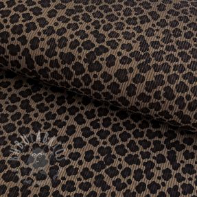 Catifea raiată STRETCH Little Leopard taupe