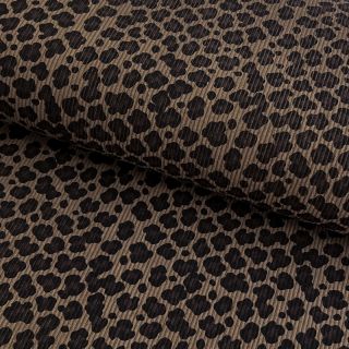 Catifea raiată STRETCH Little Leopard taupe