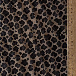 Catifea raiată STRETCH Little Leopard taupe