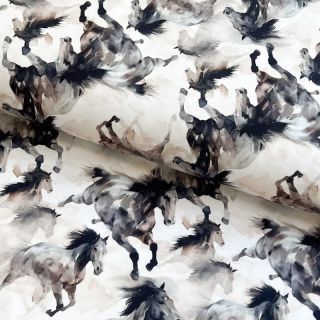 Tricot Majestic horses design C digital print
