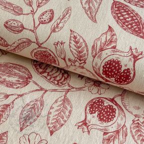 Țesătură decorativă RUSTIC VINTAGE PRINT Granata groseille