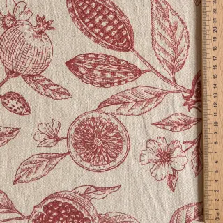Țesătură decorativă RUSTIC VINTAGE PRINT Granata groseille