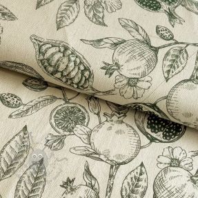 Țesătură decorativă RUSTIC VINTAGE PRINT Granata kaki