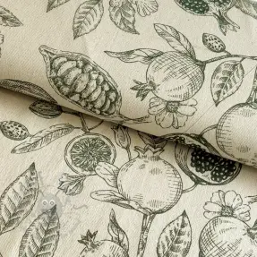Țesătură decorativă RUSTIC VINTAGE PRINT Granata kaki