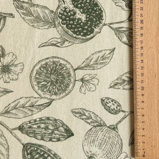 Țesătură decorativă RUSTIC VINTAGE PRINT Granata kaki