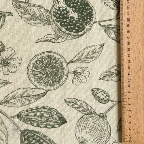 Țesătură decorativă RUSTIC VINTAGE PRINT Granata kaki