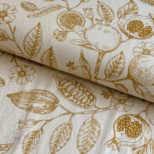 Țesătură decorativă RUSTIC VINTAGE PRINT Granata peanut