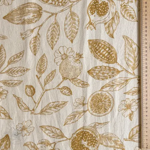 Țesătură decorativă RUSTIC VINTAGE PRINT Granata peanut