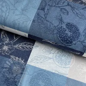 Țesătură decorativă FRENCH TABLE CLOTH JACQUARD Cabosse allover indigo