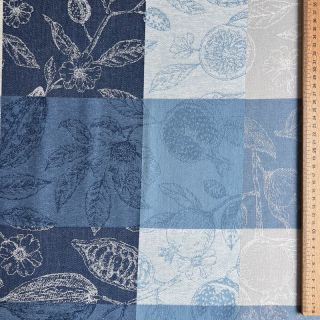 Țesătură decorativă FRENCH TABLE CLOTH JACQUARD Cabosse allover indigo