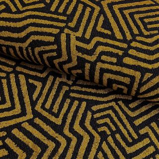 Țesătură decorativă jacquard Mesopotamie noir jaune