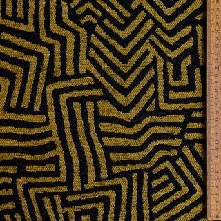 Țesătură decorativă jacquard Mesopotamie noir jaune