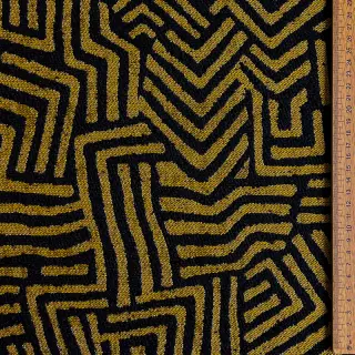 Țesătură decorativă jacquard Mesopotamie noir jaune