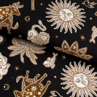 Țesătură decorativă jacquard Pygmalion noir