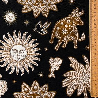 Țesătură decorativă jacquard Pygmalion noir