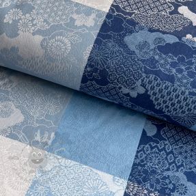 Țesătură decorativă FRENCH TABLE CLOTH JACQUARD Niwa allover indigo
